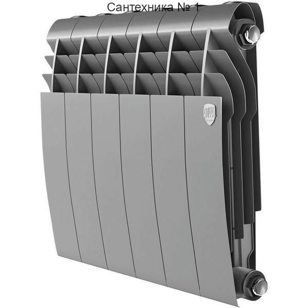 Радиатор биметаллический Royal Thermo BiLiner Silver Satin 350 6 секций, боковое подключение