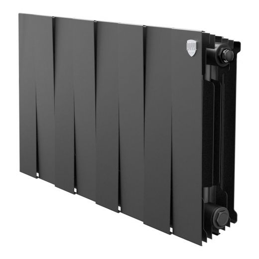 Радиатор биметаллический Royal Thermo PianoForte 300 Noir Sable 8 секций, боковое подключение