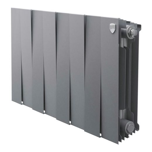 Радиатор биметаллический Royal Thermo PianoForte 300 Silver Satin 8 секций, боковое подключение