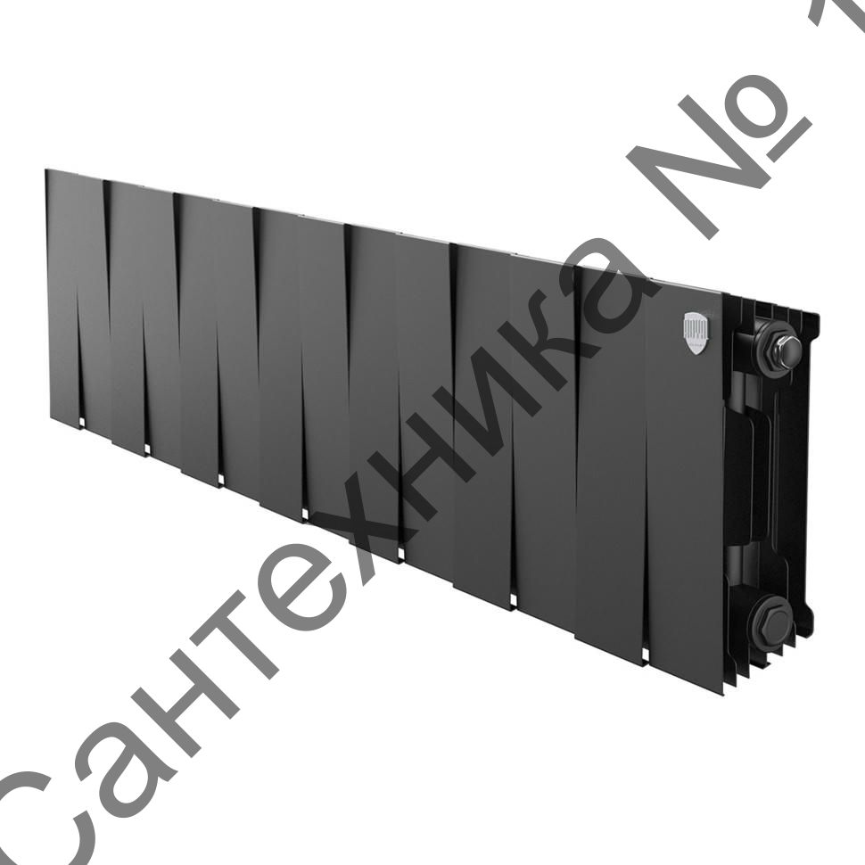 Радиатор биметаллический Royal Thermo PianoForte 200 Noir Sable 14 секций, боковое подключение