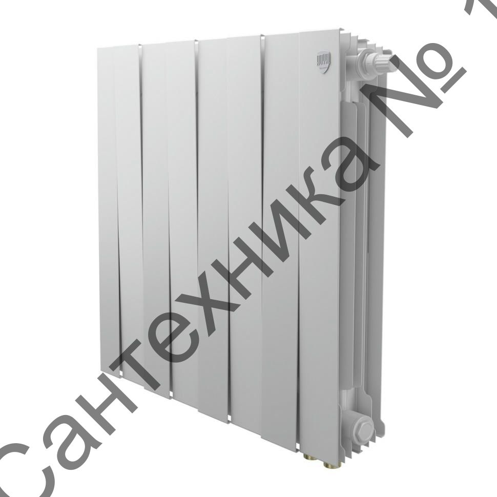 Радиатор биметаллический Royal Thermo PianoForte 500 Bianco Traffico 8 секций, нижнее подключение VDR80