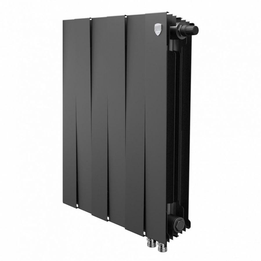 Радиатор биметаллический Royal Thermo PianoForte 500 Noir Sable 6 секций, нижнее подключение VDR80