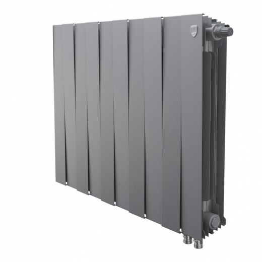 Радиатор биметаллический Royal Thermo PianoForte 500 Silver Satin 12 секций, нижнее подключение VDR80
