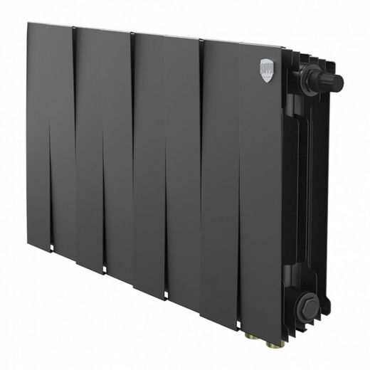 Радиатор биметаллический Royal Thermo PianoForte 300 Noir Sable 8 секций, нижнее подключение VDR80