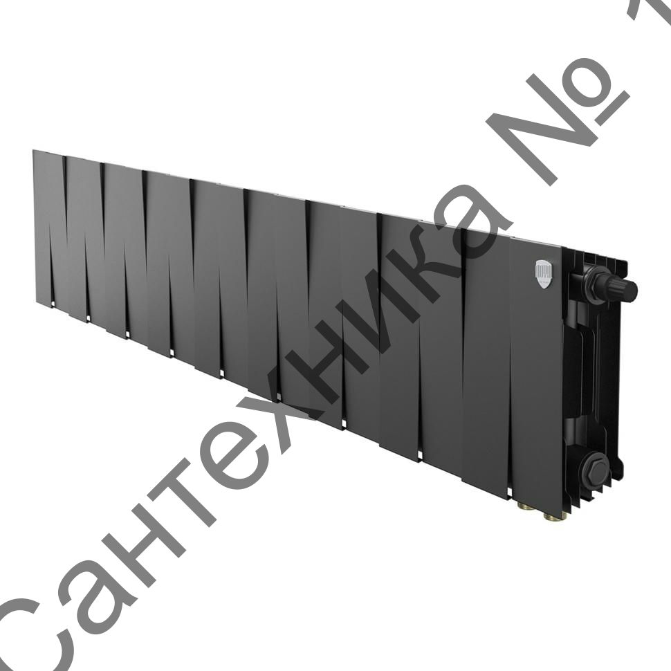 Радиатор биметаллический Royal Thermo PianoForte 200 Noir Sable 18 секций, нижнее подключение VDR