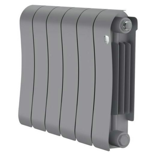 Радиатор биметаллический Royal Thermo Infinity 300 Silver Satin 6 секций, боковое подключение