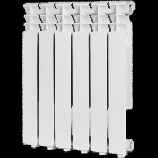 Радиатор алюминиевый секционный Optima 500 6 секций, боковое подключение Ral 9016 ROMMER