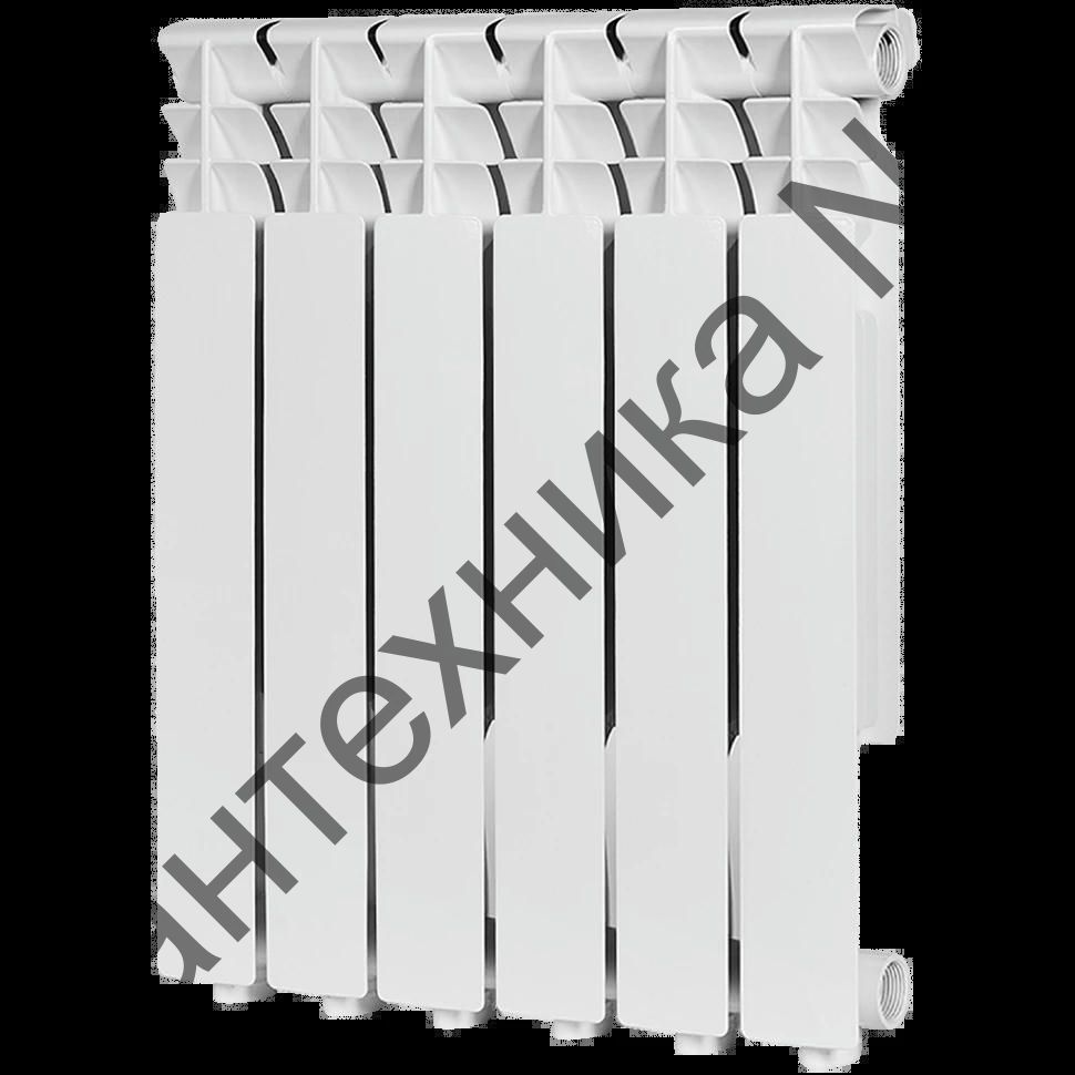 Радиатор алюминиевый секционный Optima 500 6 секций, боковое подключение Ral 9016 ROMMER