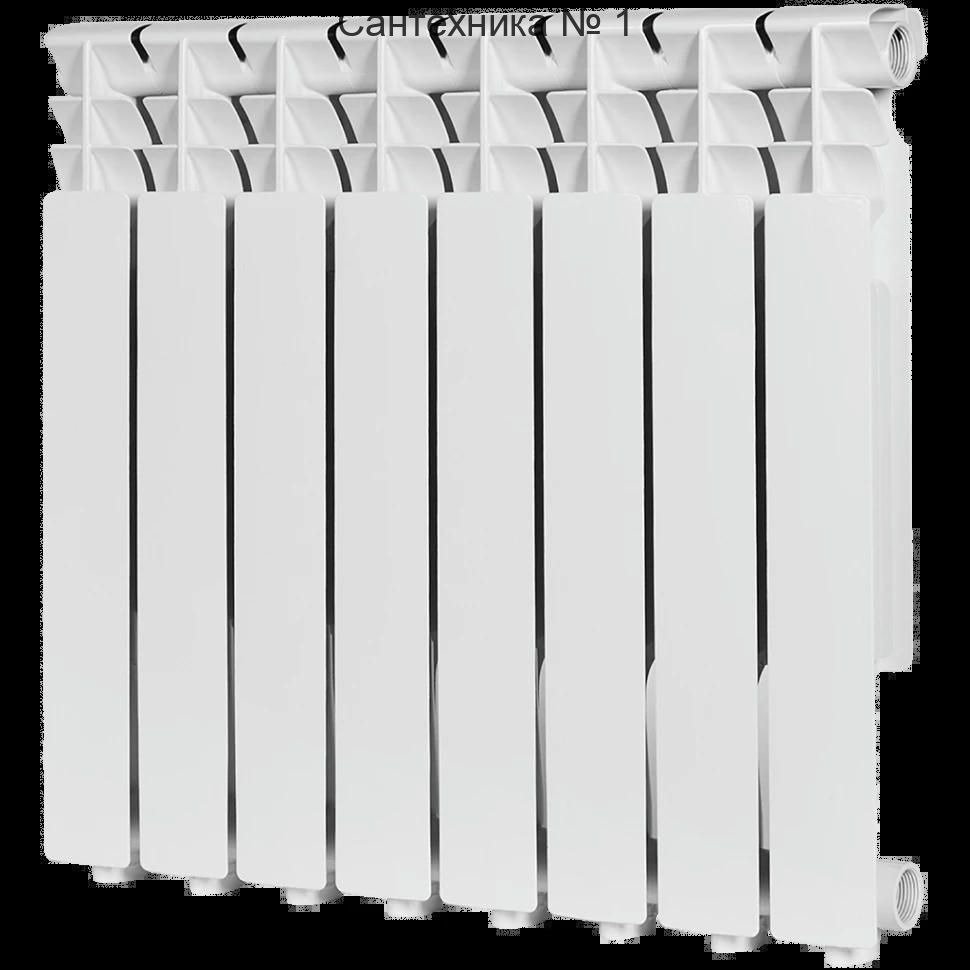 Радиатор алюминиевый секционный Optima 500 8 секций, боковое подключение Ral 9016 ROMMER