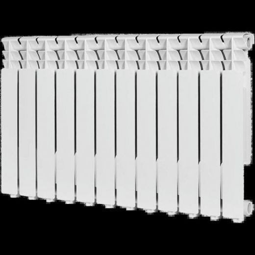 Радиатор алюминиевый секционный Optima 500 12 секций, боковое подключение Ral 9016 ROMMER