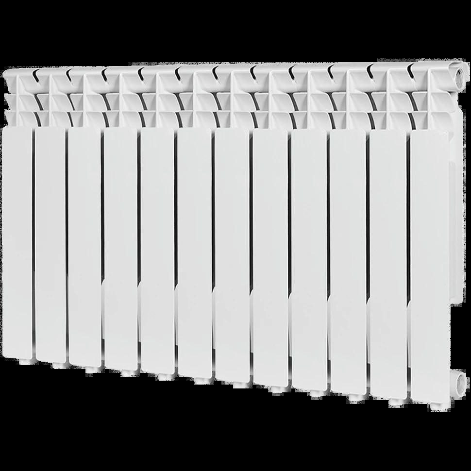 Радиатор алюминиевый секционный Optima 500 12 секций, боковое подключение Ral 9016 ROMMER