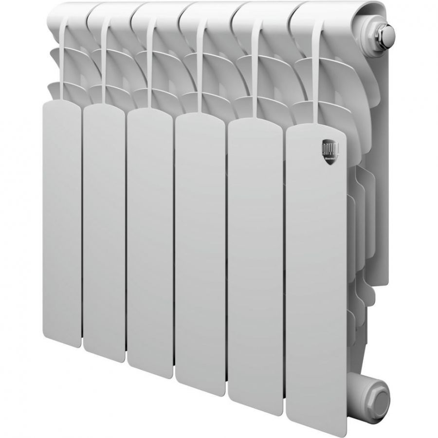 Радиатор алюминиевый Royal Thermo Revolution 350 6 секций, боковое подключение, белый
