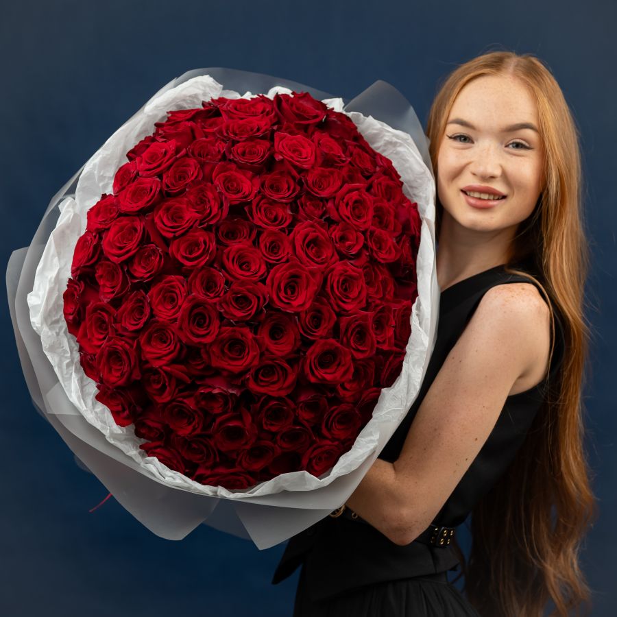 101 красная роза