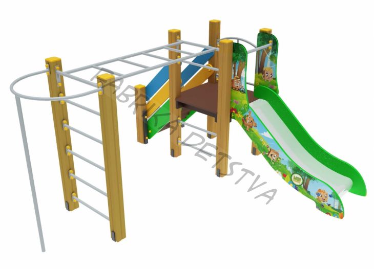 Детский игровой комплекс                           Карапуз Горка 750                                         2810х2730х1500	Чубики	ДИК 01-002