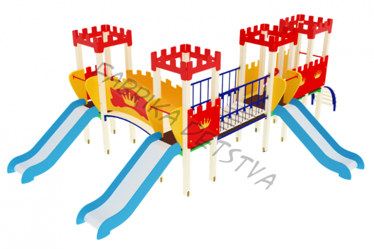Детский игровой комплекс                          Королевство Горка 900                                           7190х4900х2730	 - 	ДИК 02-1504