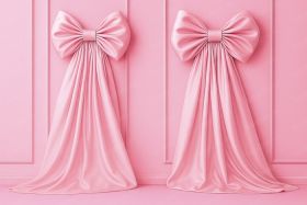 Фон стена "Bows pink wall"