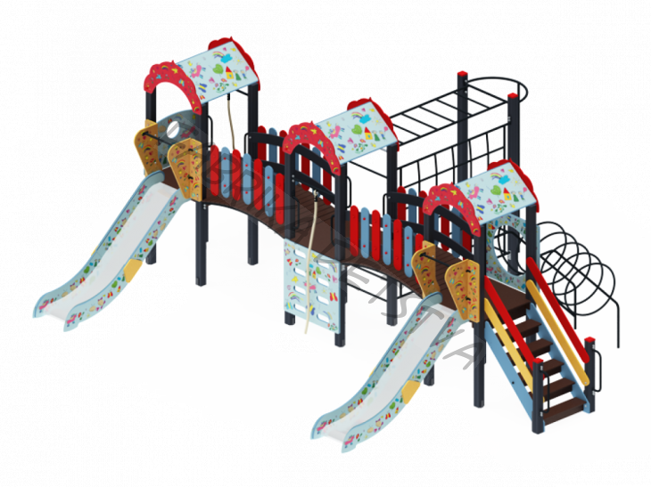 Детский игровой комплекс                           Городок Горка 1200                                           7200х5670х3000