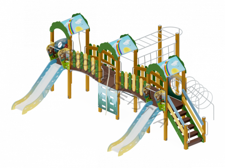 Детский игровой комплекс                           Городок Горка 1200                                           7200х5670х3000