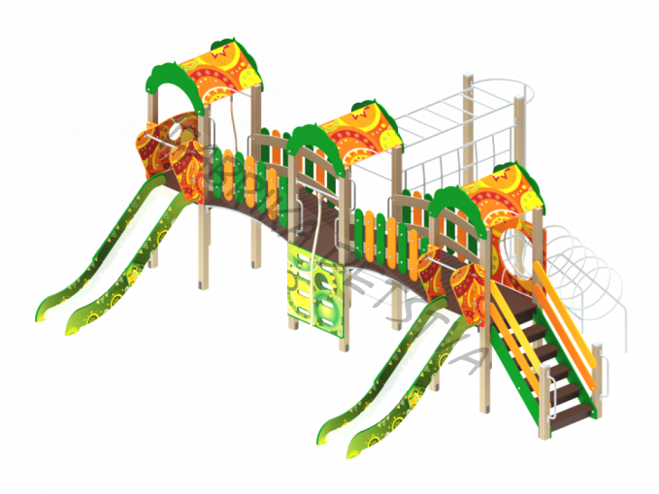 Детский игровой комплекс                           Городок Горка 1200                                           7200х5670х3000