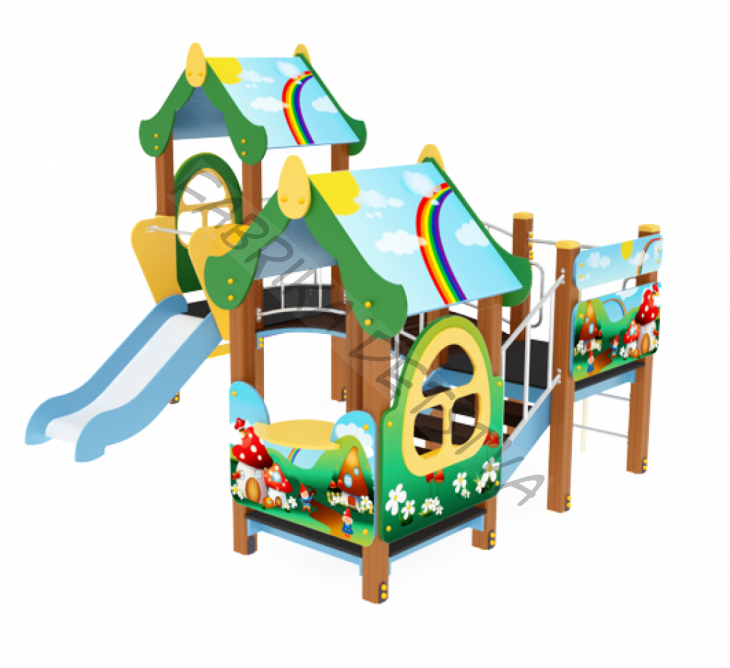 Детский игровой комплекс Теремок Горка 750 3810х3320х2700	Лесная сказка	ДИК 34-003