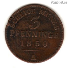 Германия Пруссия 3 пфеннинга 1850 A