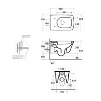 Globo Relais RES02 Унитаз подвесной 56х36см (снят с производства) схема 2