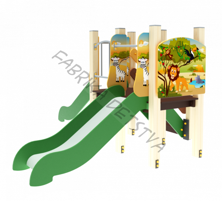 Горка Малыш двойная 750                                           2860х2730х1500	-	ИО 06-402