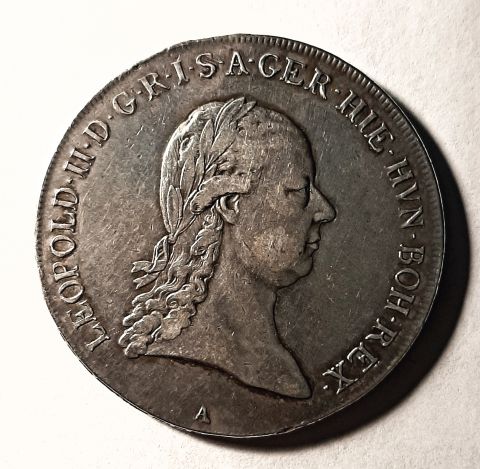 1 талер 1790 А Вена RARE Леопольд II Австрия Нидерланды AUNC