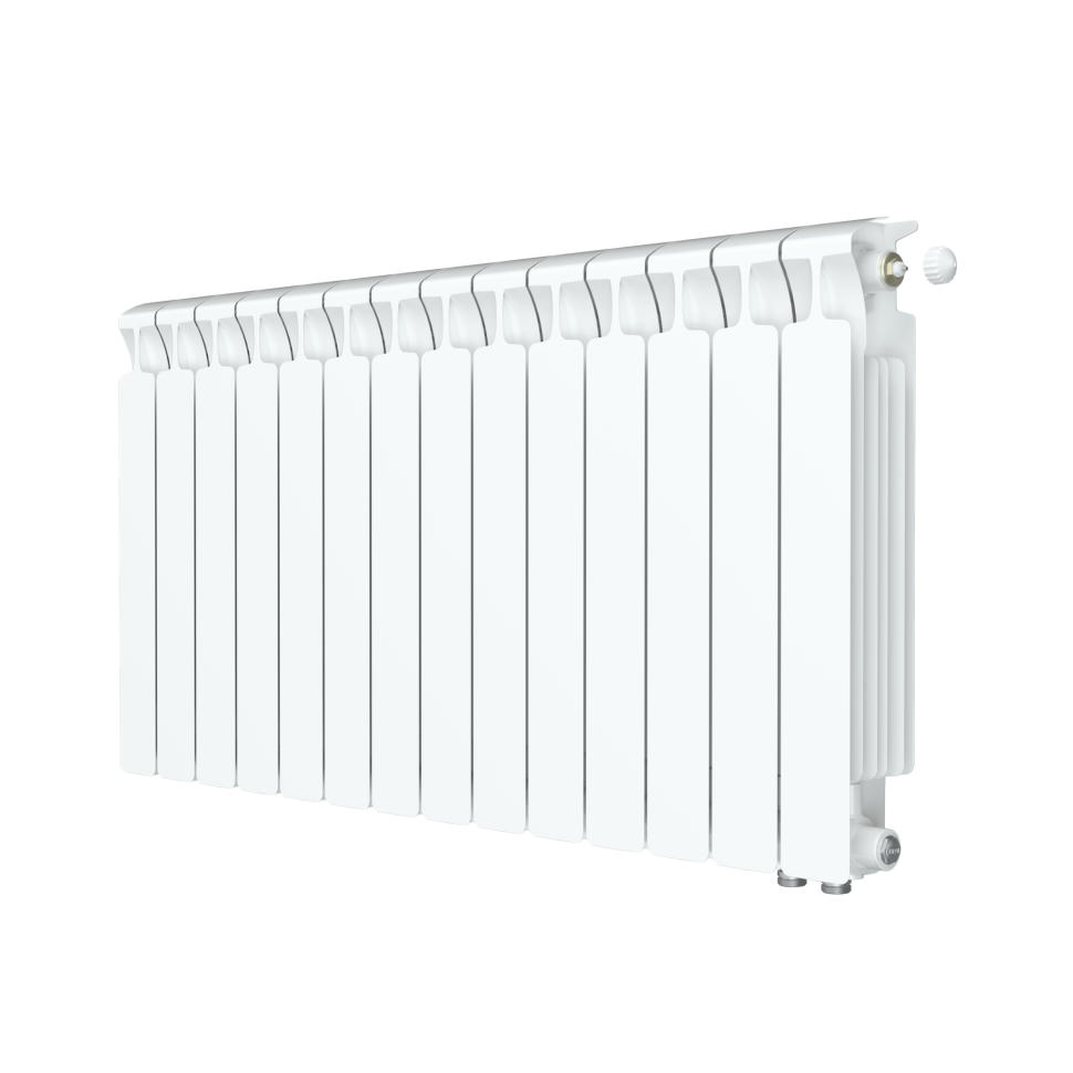 Радиатор биметаллический RIFAR MONOLIT VENTIL 500 14 секций, нижнее правое подключение (белый RAL 9016)