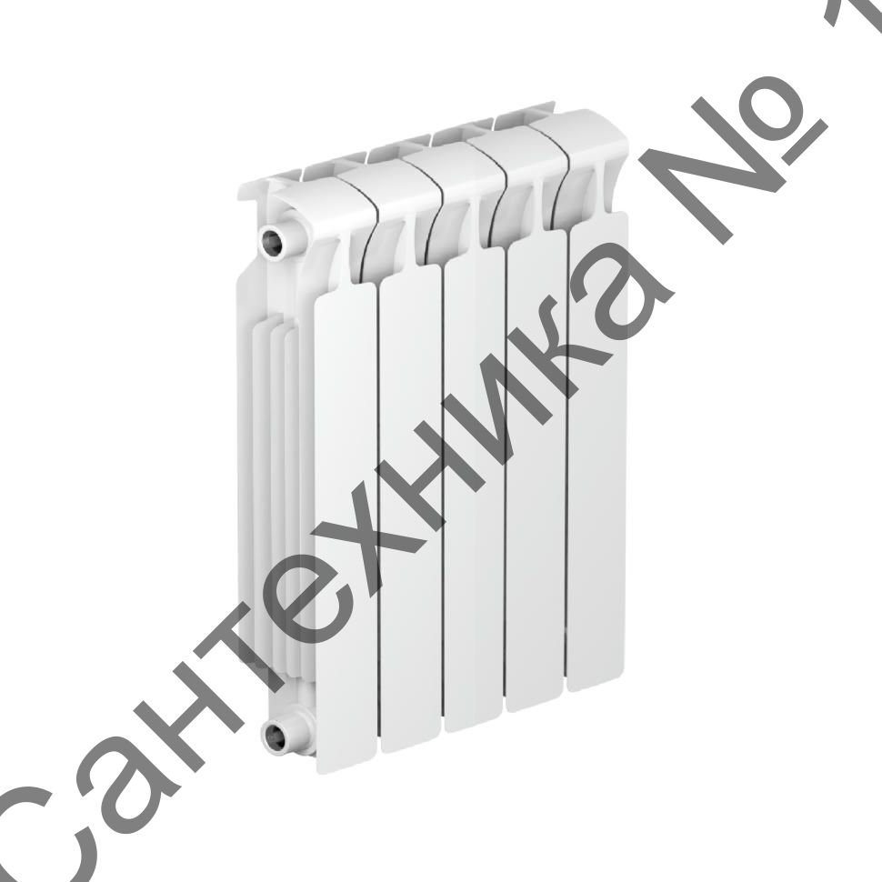 Радиатор биметаллический RIFAR MONOLIT 500 5 секций, боковое подключение (белый RAL 9016)