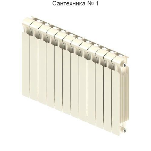 Радиатор биметаллический RIFAR MONOLIT 500 12 секций, боковое подключение (айвори)