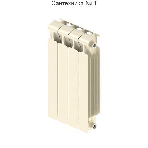 Радиатор биметаллический RIFAR MONOLIT 500 4 секции, боковое подключение (айвори)