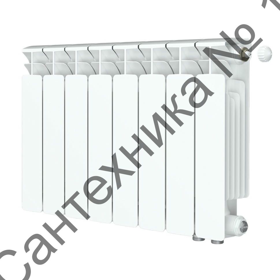 Радиатор биметаллический RIFAR BASE VENTIL 350 8 секций, нижнее правое подключение (белый RAL 9016)