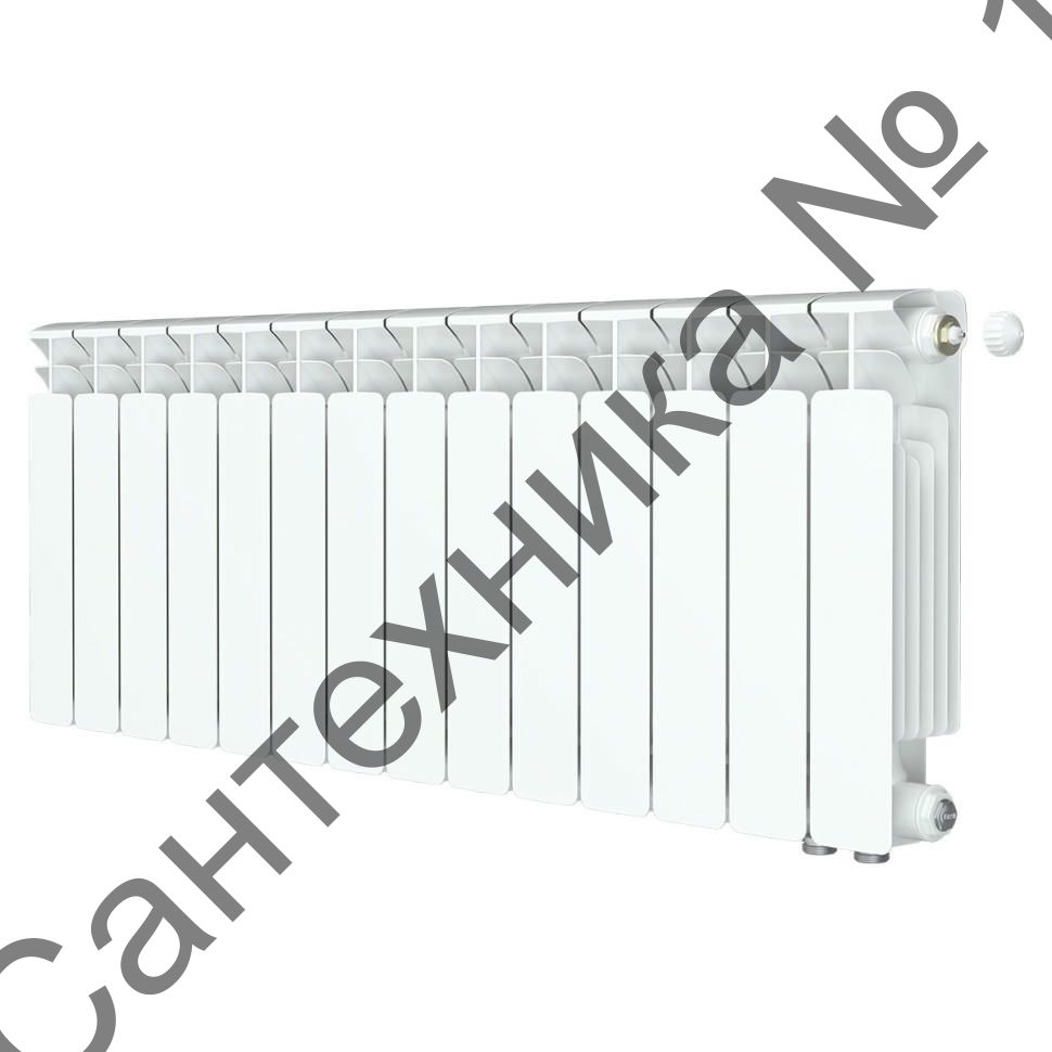 Радиатор биметаллический RIFAR BASE VENTIL 350 14 секций, нижнее правое подключение (белый RAL 9016)