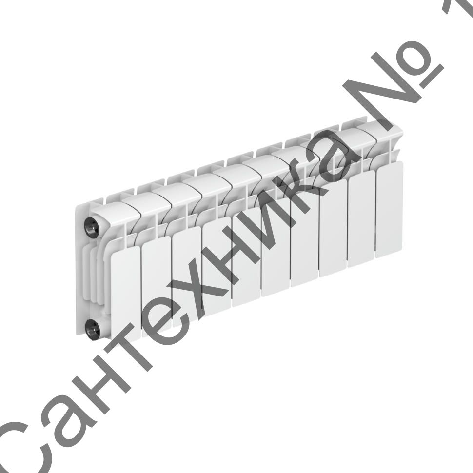 Радиатор биметаллический RIFAR BASE 200 10 секций, боковое подключение (белый RAL 9016)