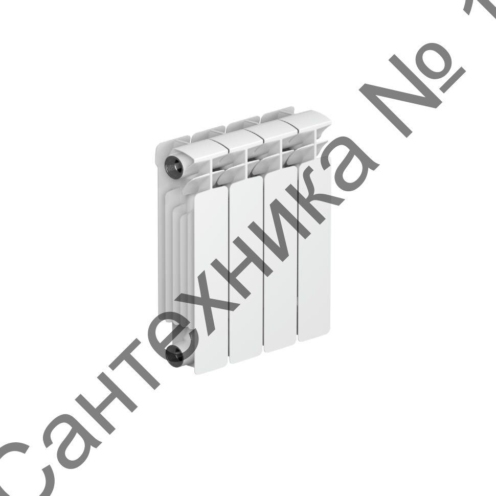 Радиатор биметаллический RIFAR BASE 350 4 секции, боковое подключение (белый RAL 9016)