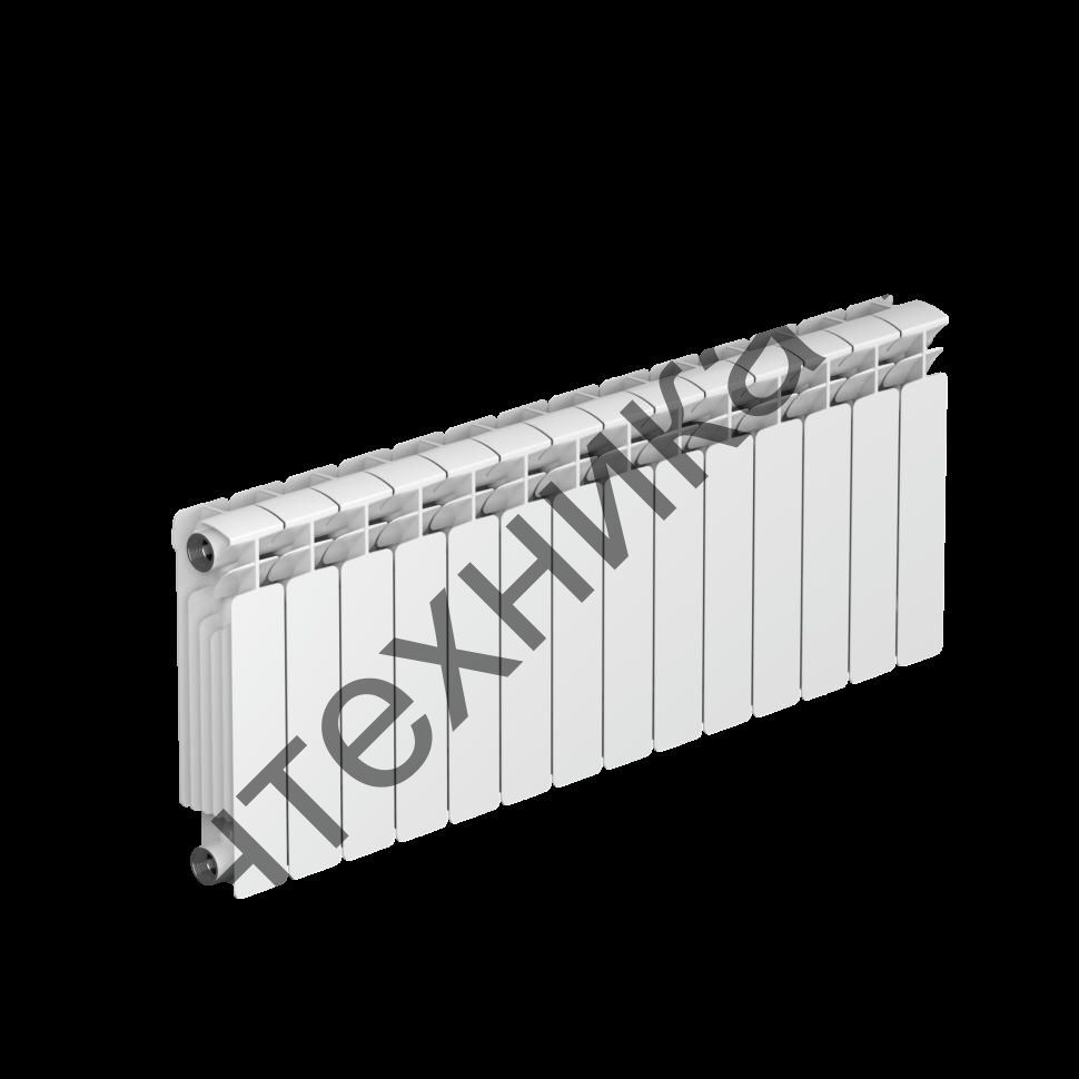 Радиатор биметаллический RIFAR BASE 350 14 секций, боковое подключение (белый RAL 9016)