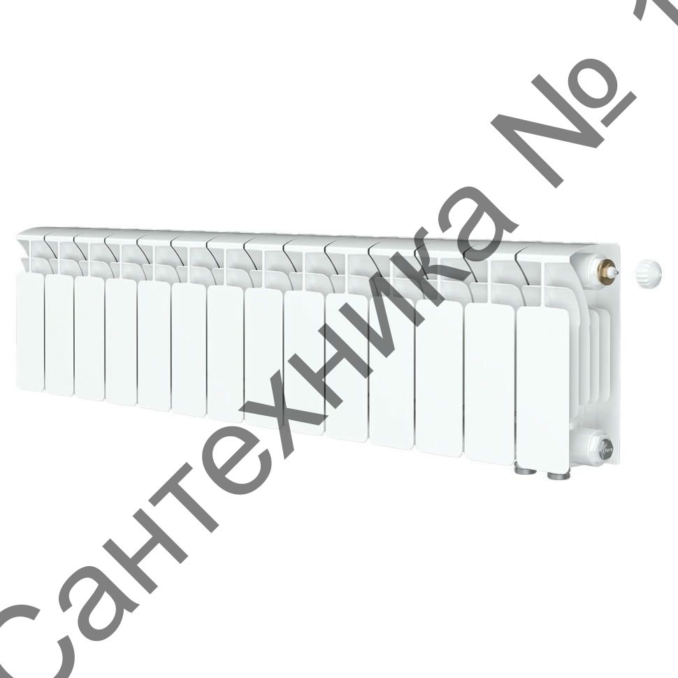 Радиатор биметаллический RIFAR BASE VENTIL 200 14 секций, нижнее правое подключение (белый RAL 9016)