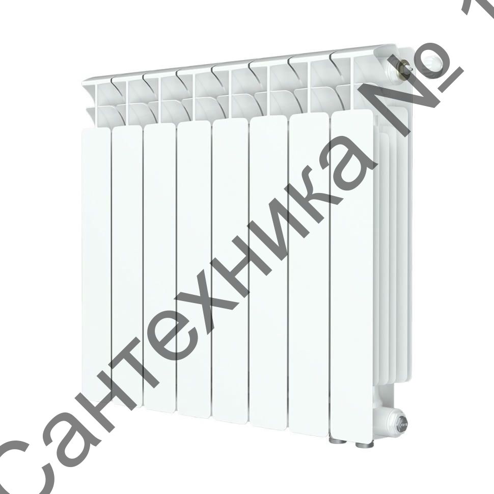 Радиатор биметаллический RIFAR BASE VENTIL 500 8 секций, нижнее правое подключение (белый RAL 9016)
