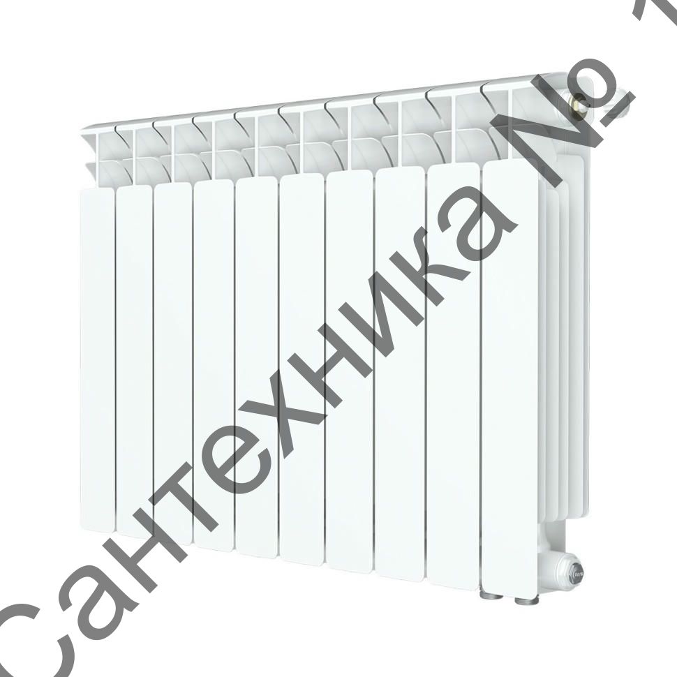 Радиатор биметаллический RIFAR BASE VENTIL 500 10 секций, нижнее правое подключение (белый RAL 9016)