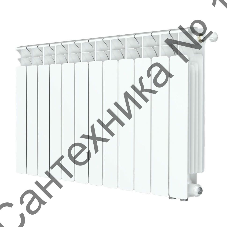 Радиатор биметаллический RIFAR BASE VENTIL 500 12 секций, нижнее правое подключение (белый RAL 9016)