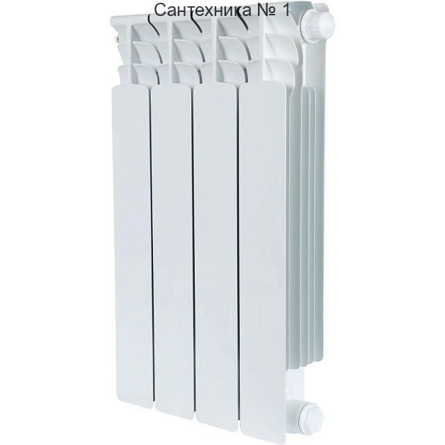 Радиатор биметаллический секционный Space Ventil 500 4 секции, нижнее правое подключение Ral 9016 STOUT