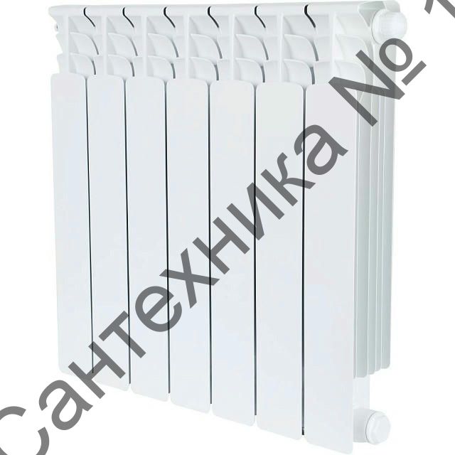 Радиатор биметаллический секционный Space Ventil 500 7 секций, нижнее правое подключение Ral 9016 STOUT