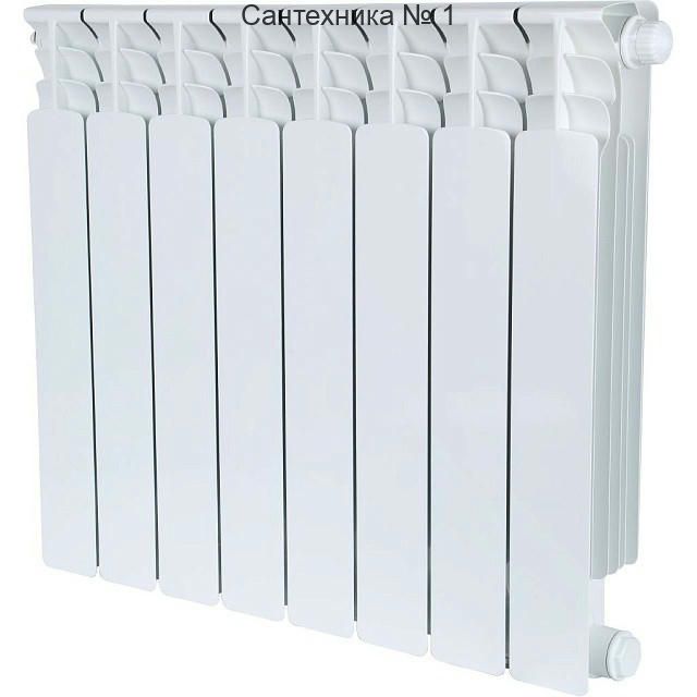 Радиатор биметаллический секционный Space Ventil 500 8 секций, нижнее правое подключение Ral 9016 STOUT