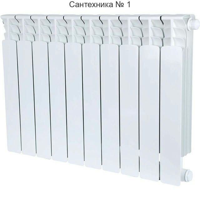 Радиатор биметаллический секционный Space Ventil 500 10 секций, нижнее правое подключение Ral 9016 STOUT