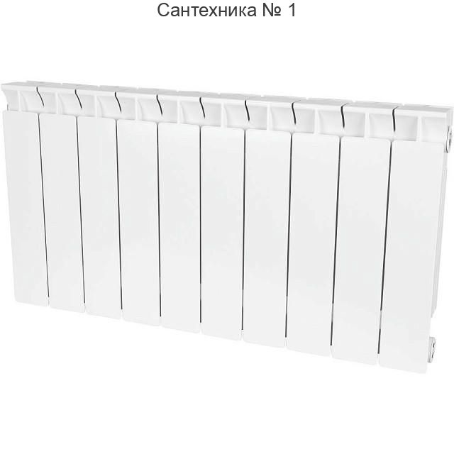 Радиатор биметаллический секционный STYLE 350 10 секций, боковое подключение Ral 9010 STOUT