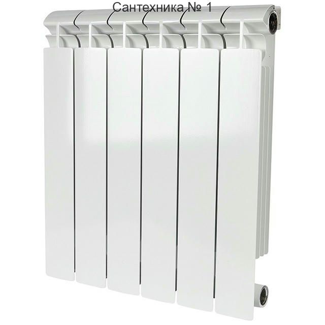 Радиатор биметаллический секционный ALPHA 500 6 секций, боковое подключение Ral 9016 STOUT