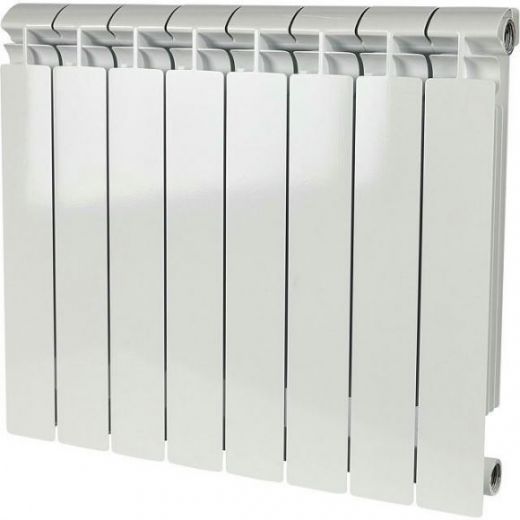 Радиатор биметаллический секционный ALPHA 500 8 секций, боковое подключение Ral 9016 STOUT