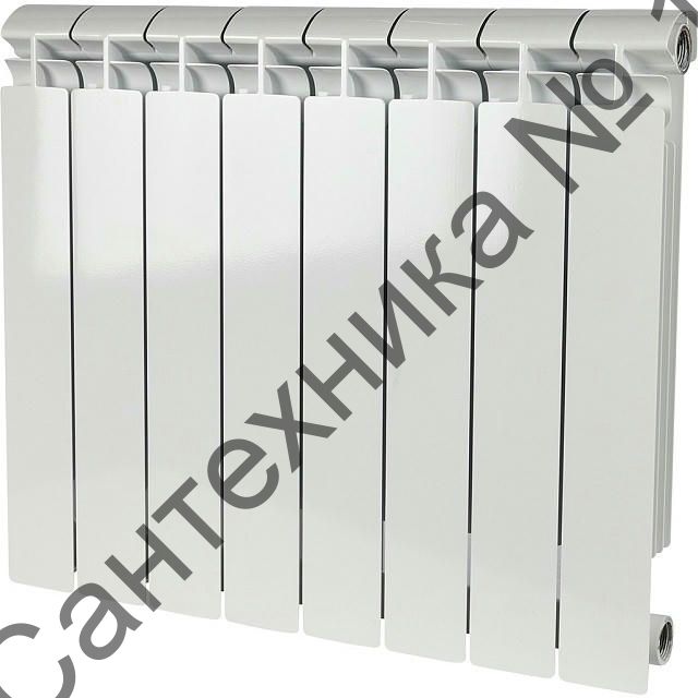 Радиатор биметаллический секционный ALPHA 500 8 секций, боковое подключение Ral 9016 STOUT