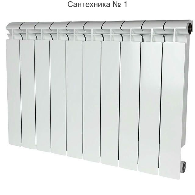 Радиатор биметаллический секционный ALPHA 500 10 секций, боковое подключение Ral 9016 STOUT